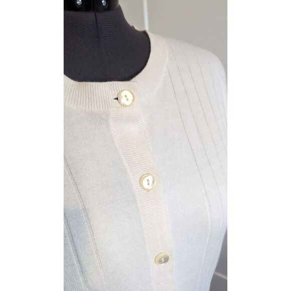 Fitting Image Womens Vintage Cardigan Sweater XL Size 14 / 16 Ivory Cream Knit - Picture 3 of 7